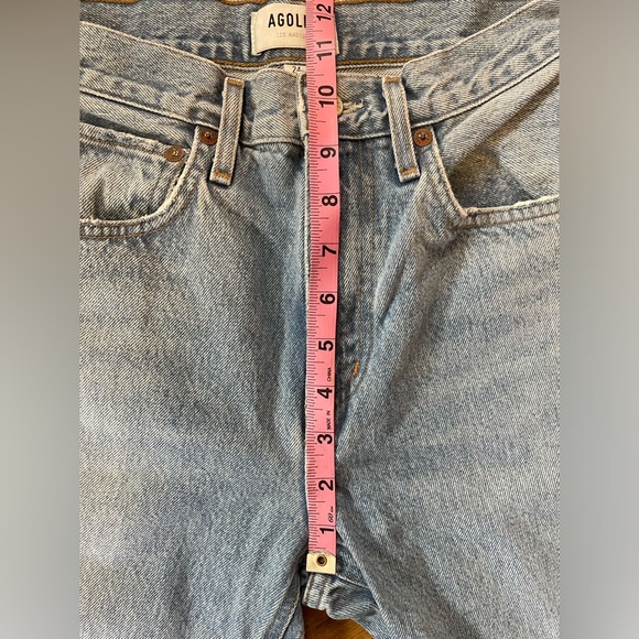 AGOLDE Cherie High Rise Straight Jeans in Merit Size 24 Distressed Hem Denim - Picture 7 of 16